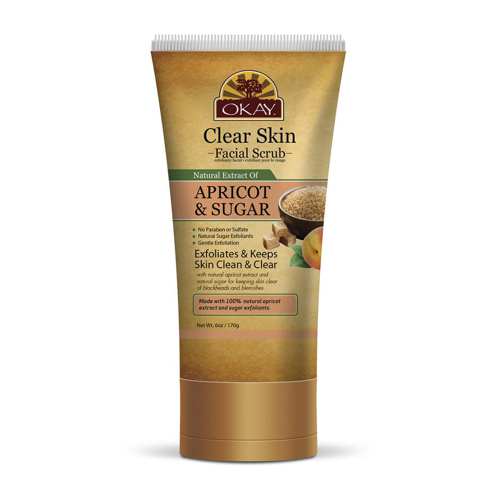 Okay Pure Naturals Apricot and Sugar Facial Scrub, 6 Oz